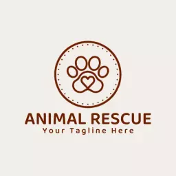 Gentle Brown Paw Print Symbolizing Compassionate Animal Rescue Logo Template