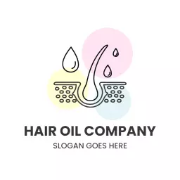 Gentle Hair Care with Essential Oil Drops Logo Template