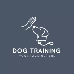 Gentle Hand Gesture Guiding a Dog in Training Logo Template