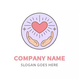 Gentle Hands Embracing a Heart in Caring Gesture Logo Template