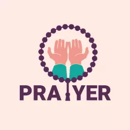 Gentle Hands in Prayer Surrounded by Beads Logo Template