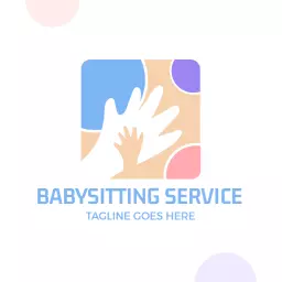Gentle Hands Supporting Care and Safety in Babysitting Logo Template