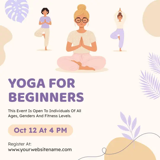 Gentle Pastel Yoga Beginner Session Ad Template
