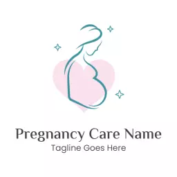 Gentle Pink Heart Emphasizing Supportive Pregnancy Care Logo Template