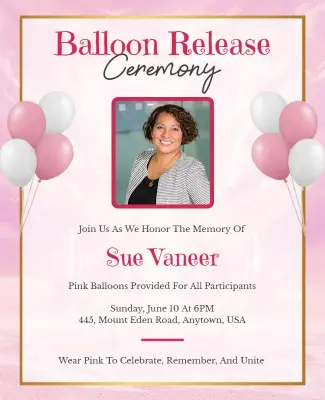 Gentle Pink Tribute to Loved Ones Balloon Release Flyer Template