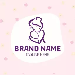 Gentle Purple Design Embracing Motherhood and Care Logo Template