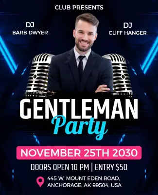 Gentleman Party Event Flyer Template