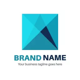 Geometric Blue and Teal Square Design for Your Brand Logo Template