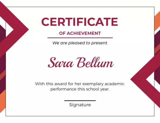 Geometric Bold Academic Achievement Certificate Template