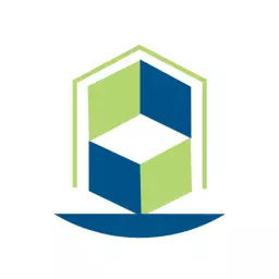 Geometric Green and Blue 3D Cube Design Concept Logo Template