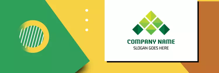 Geometric Green and Yellow Design for Company Twitter Banner Template