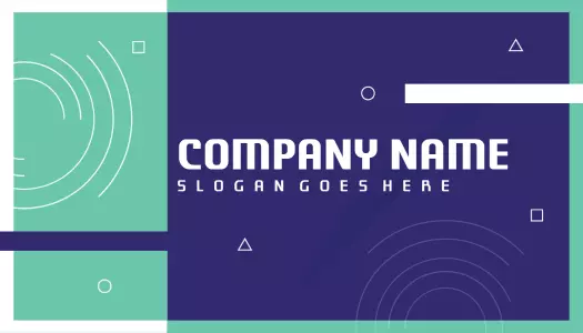 Geometric Mint and Purple Company Logo Business Card Template