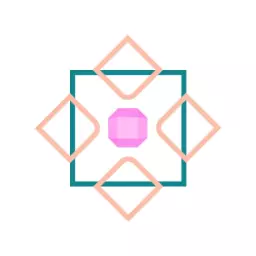 Geometric Shapes in Soft Pink and Teal Abstract Logo Template