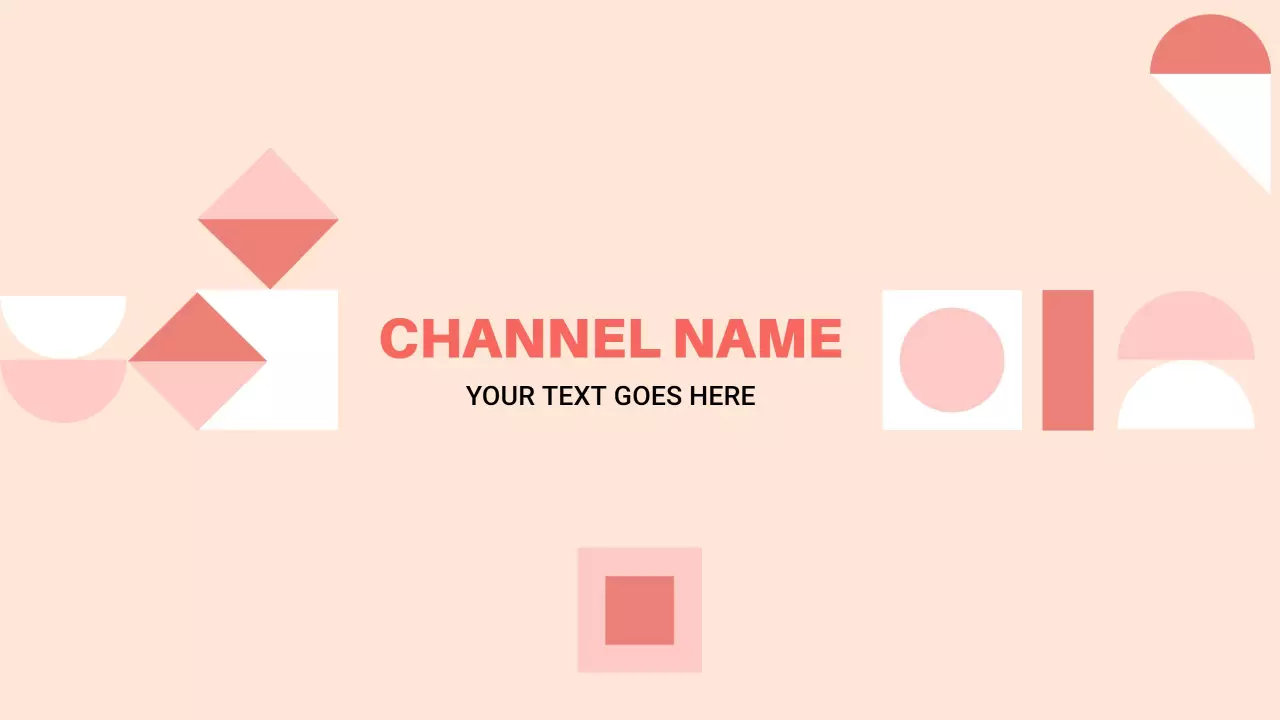 Geometric Shapes in Soft Pink and White YouTube Banner Template