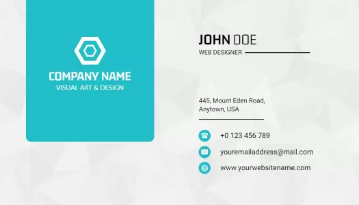 Geometric Teal Modern Web Designer Business Card Template