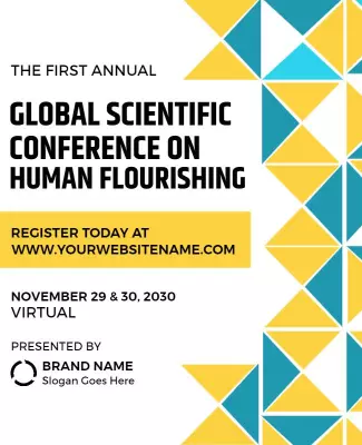 Geometric Yellow and Teal Scientific Conference Poster Template