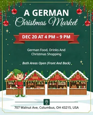 German Christmas Market Event Flyer Template