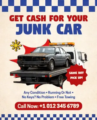 Get Cash for Junk Car Removal Flyer Template