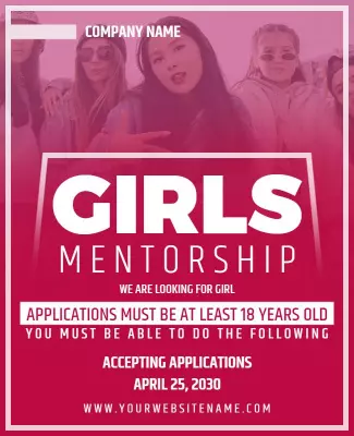 Girls Mentorship Program Application Flyer Template