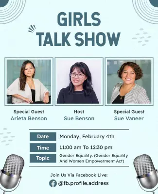 Girls Talk Show on Gender Equality Flyer Template