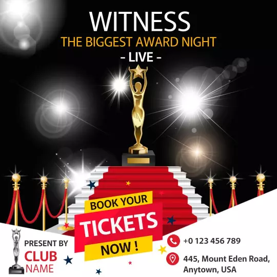 Glamorous Award Night Ticket Booking Event Ad Template