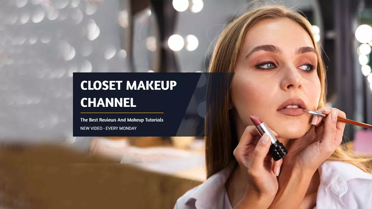 Glamorous Makeup Tutorial Showcased on a YouTube Banner Template