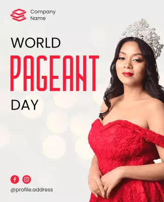 Glamorous Red Pageant Celebration Day Poster Template