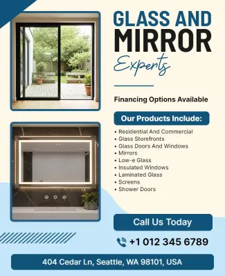Glass and Mirror Services Promotional Flyer Template