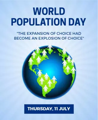 Global Awareness World Population Day Educational Poster Template