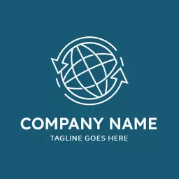 Global Connectivity Illustrated in Simple Outline Logo Template