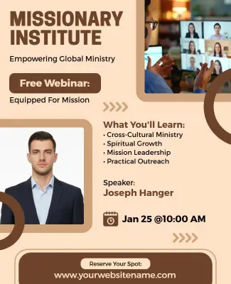 Global Missionary Institute Free Webinar Flyer Template