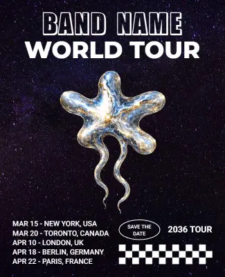 Global Music Tour Event Poster Template
