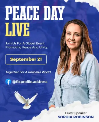 Global Peace Day Live Event Poster Template