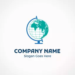 Globe Design Illustrating Global Network Connections Logo Template