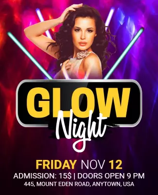 Glow Night Club Party Flyer Template