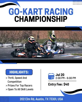 Go Kart Racing Championship Event Flyer Template