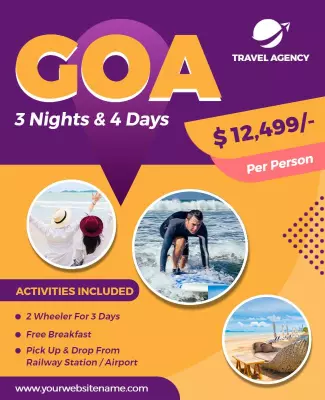 Goa Vacation Package Travel Flyer Template