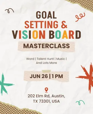 Goal Setting and Vision Board Masterclass Flyer Template