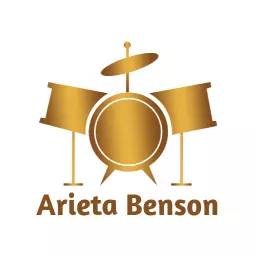 Gold Drum Set Symbolizing Passion for Drummer Logo Template