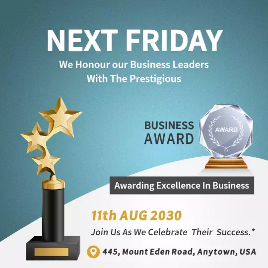 Golden Business Award Ceremony Invitation Ad Template