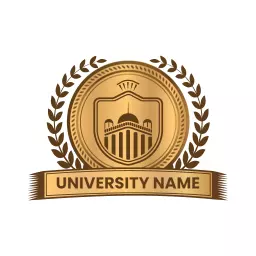 Golden Circular Badge Design Representing Educational Excellence Logo Template