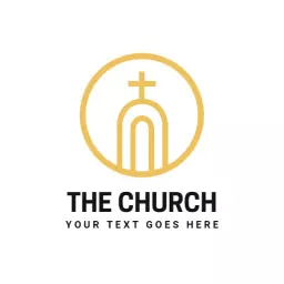 Golden Circular Design Representing Faith and Community Church Logo Template