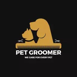 Golden Groomer Emphasizing Care for Every Pet Logo Template
