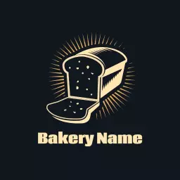 Golden Loaf of Bread Radiating Freshness for Bakery Logo Template