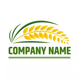 Golden Rice Grain Design Representing Quality Agriculture Logo Template