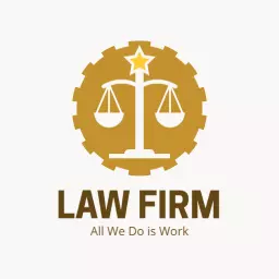 Golden Scales and Star Symbolizing Justice in Law Firm Logo Template