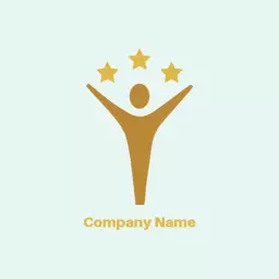 Golden Trophy Celebrating Achievement for Champions Logo Template