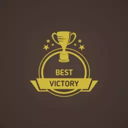 Golden Trophy Emblem Celebrating Champions and Victories Logo Template