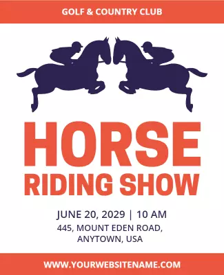 Golf and Country Club Horse Riding Show Flyer Template