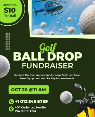 Golf Ball Drop Fundraiser Event Poster Template